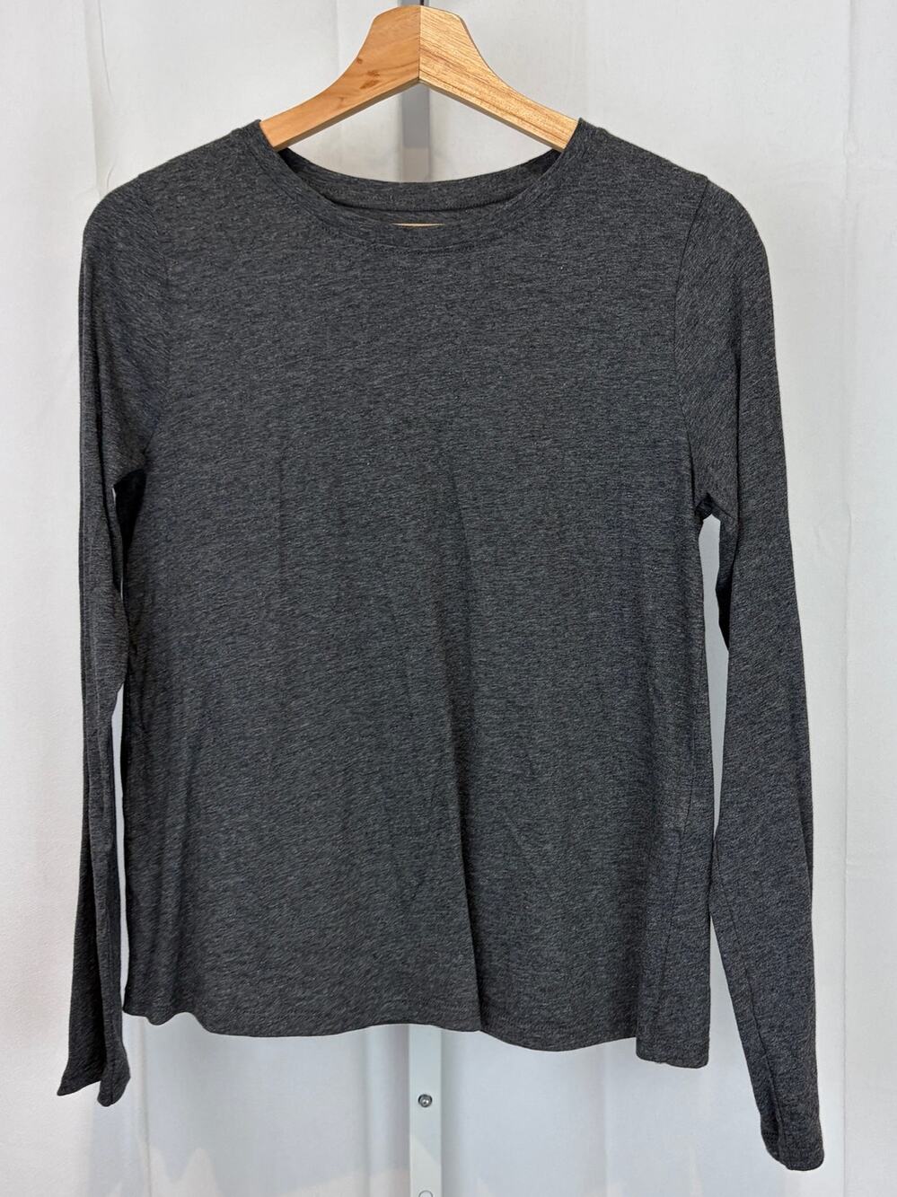 EILEEN FISHER Organic Cotton Crew Neck T Shirt Long Sleeve Gray Size 2XS XXS